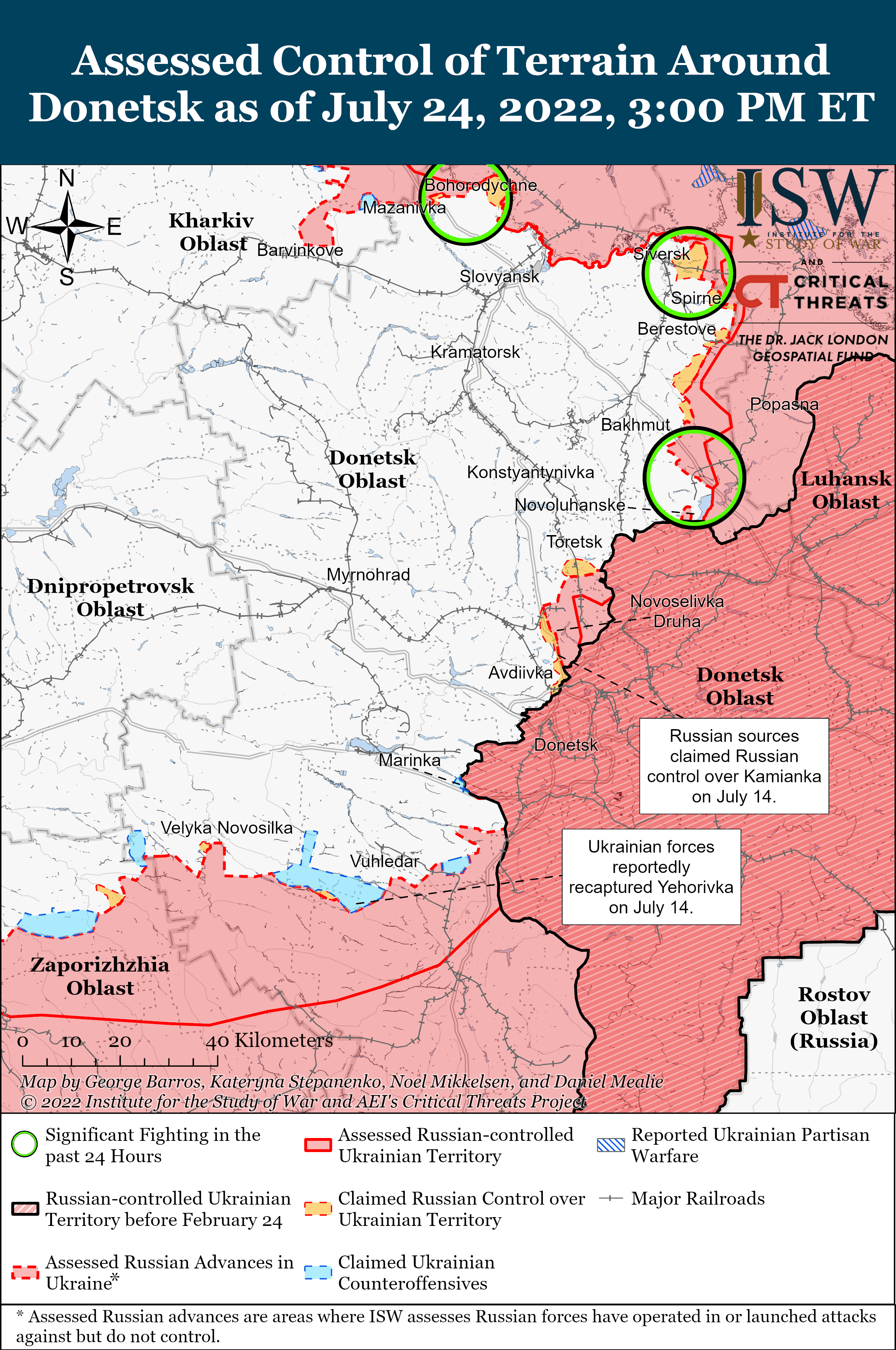 Wie ist der aktuelle Stand (24.07.22) der russischen Truppen in der Ukraine?